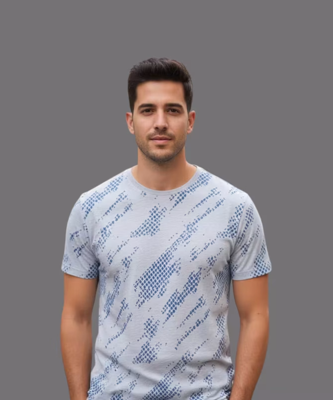Men’s Jaquard Printed T-shrits - Image 2